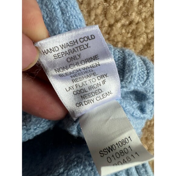 J Jill Sweater Women’s Size XL Blue Cowl Neck Boucle Teddy Fuzzy Cozy Textured - Picture 8 of 9